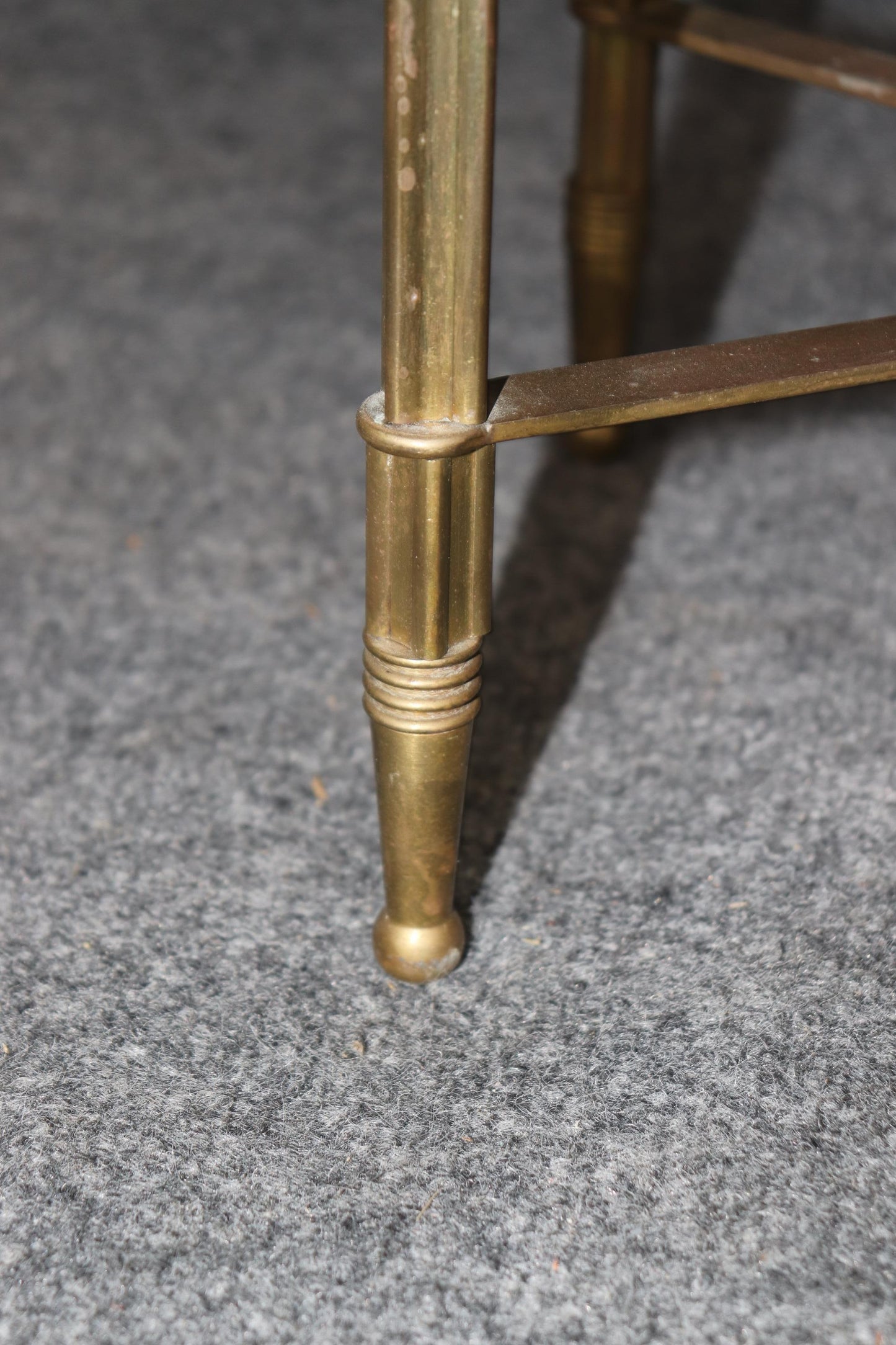 Petite Louis XVI Style Directoire Brass and Granite Top Occasional Accent Table