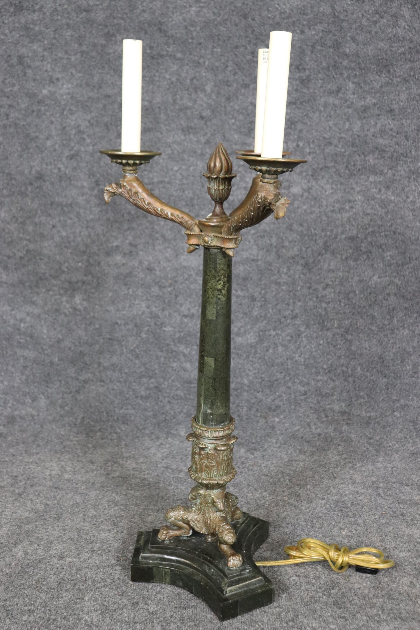 Maitland Smith French Empire Style Solid Bronze Table Lamp