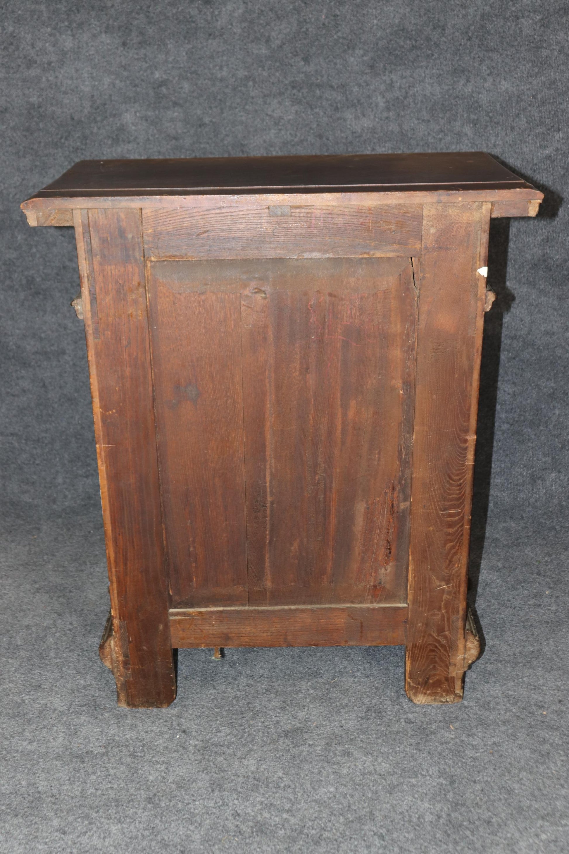 Fine Quality 18th Century Walnut Italian Carved Figural Side Cabinet Commode