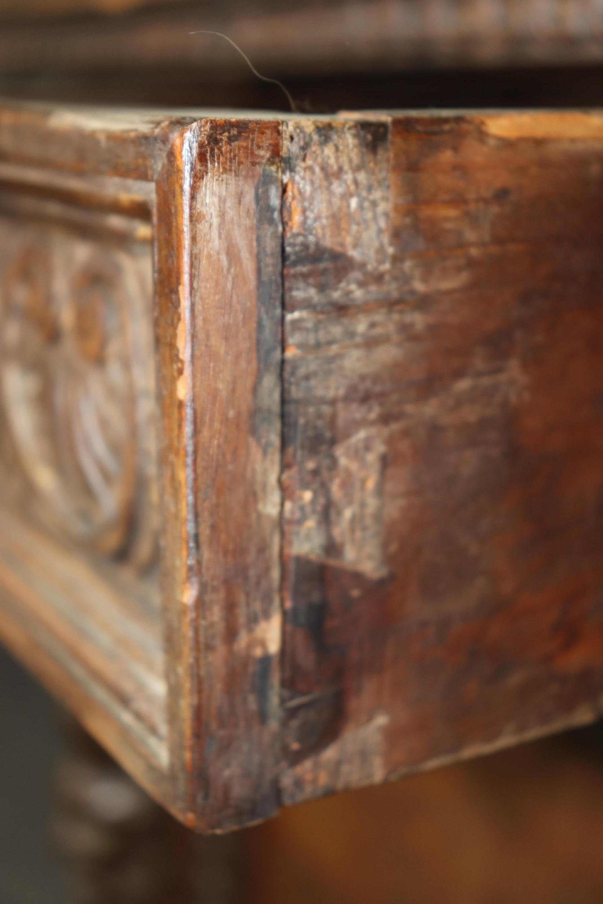 Fine Quality 18th Century Walnut Italian Carved Figural Side Cabinet Commode