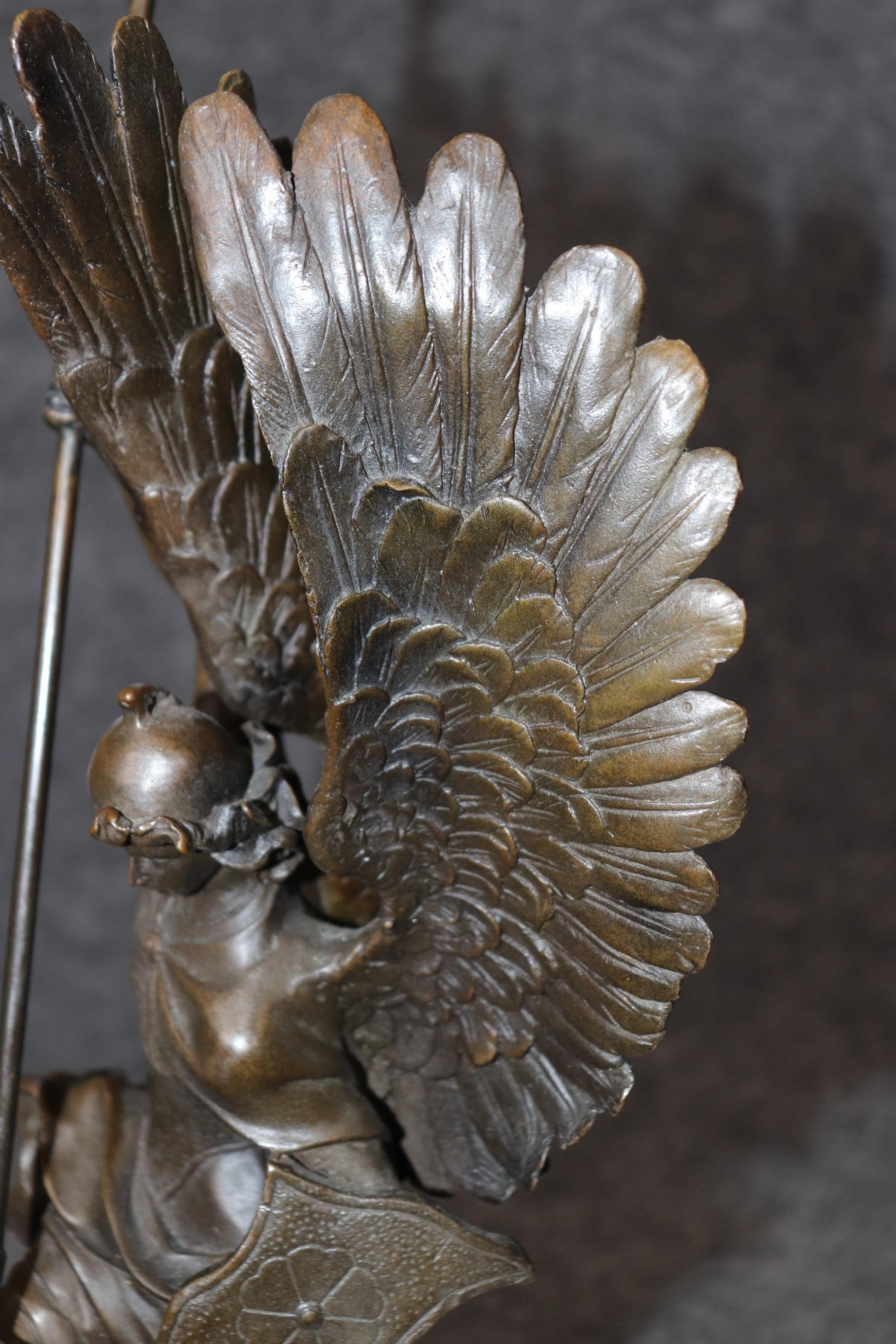 Late 20th Century Neoclassical Bronze Sculpture of Saint George Slaying Dragon