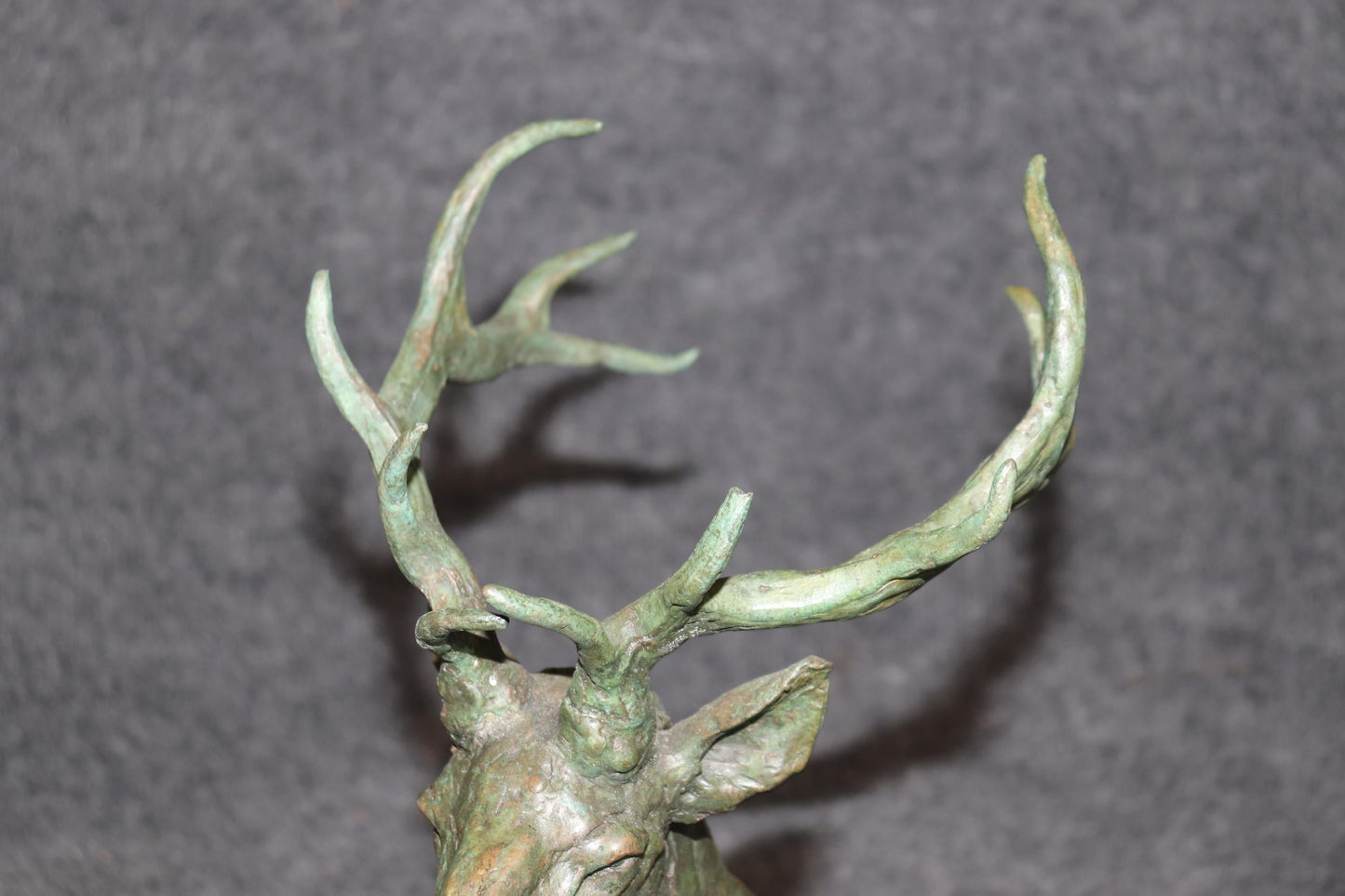 Signed Bronze Statue of Deer with Antlers Manner of Francois Cartier