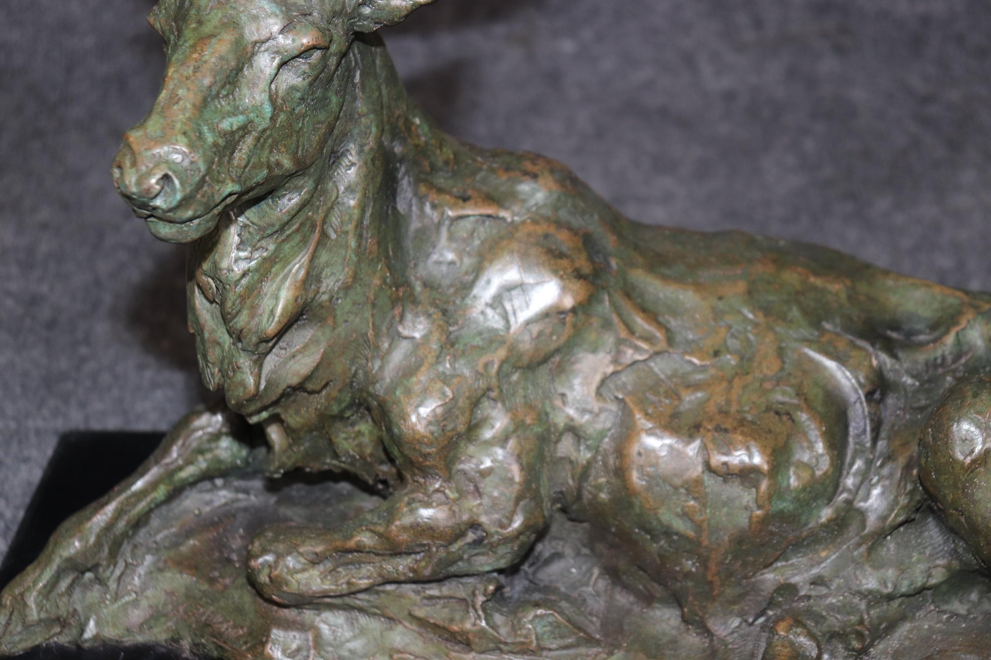 Signed Bronze Statue of Deer with Antlers Manner of Francois Cartier