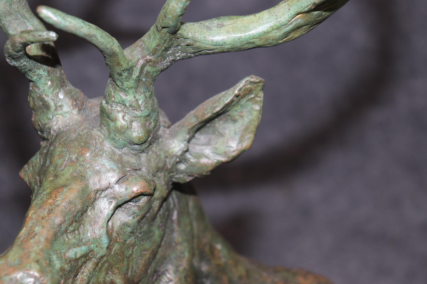 Signed Bronze Statue of Deer with Antlers Manner of Francois Cartier