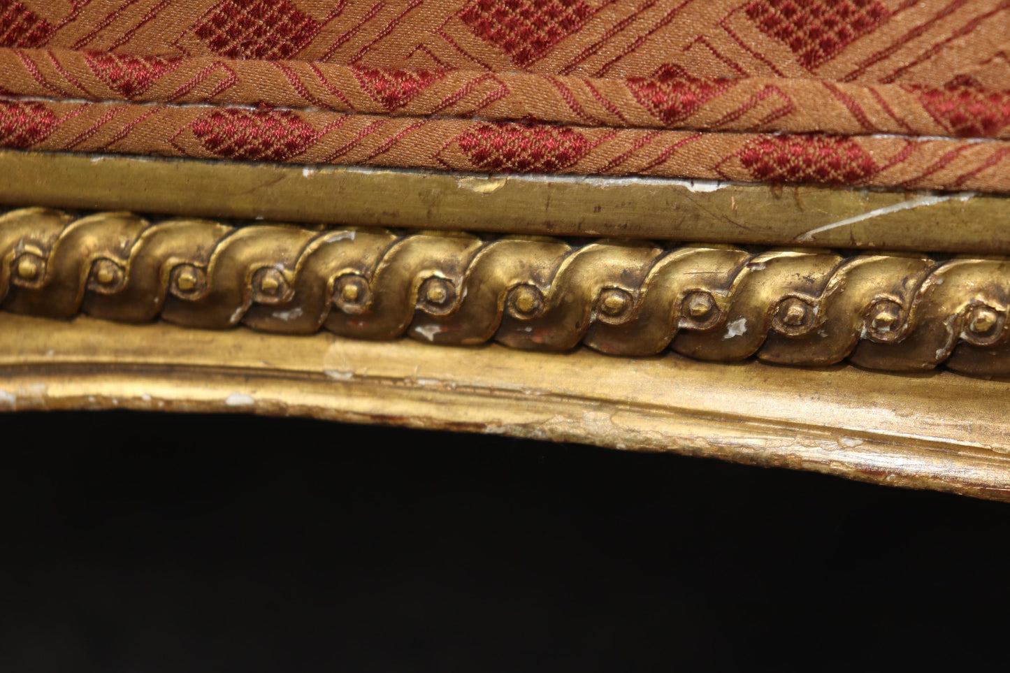 Outstanding French Louis XV Style Gilt Upholstered Bench for Queen or King Bed