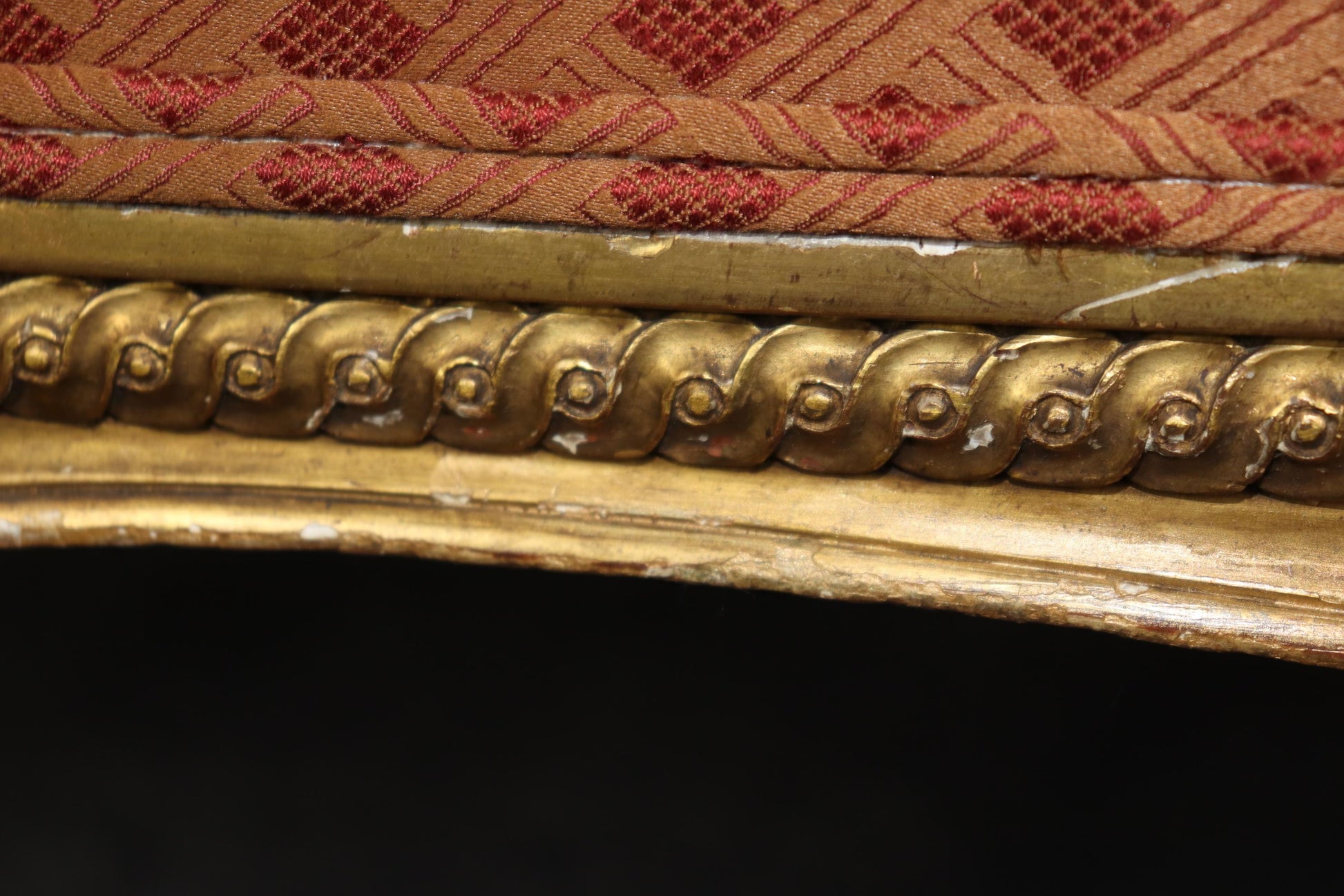 Outstanding French Louis XV Style Gilt Upholstered Bench for Queen or King Bed