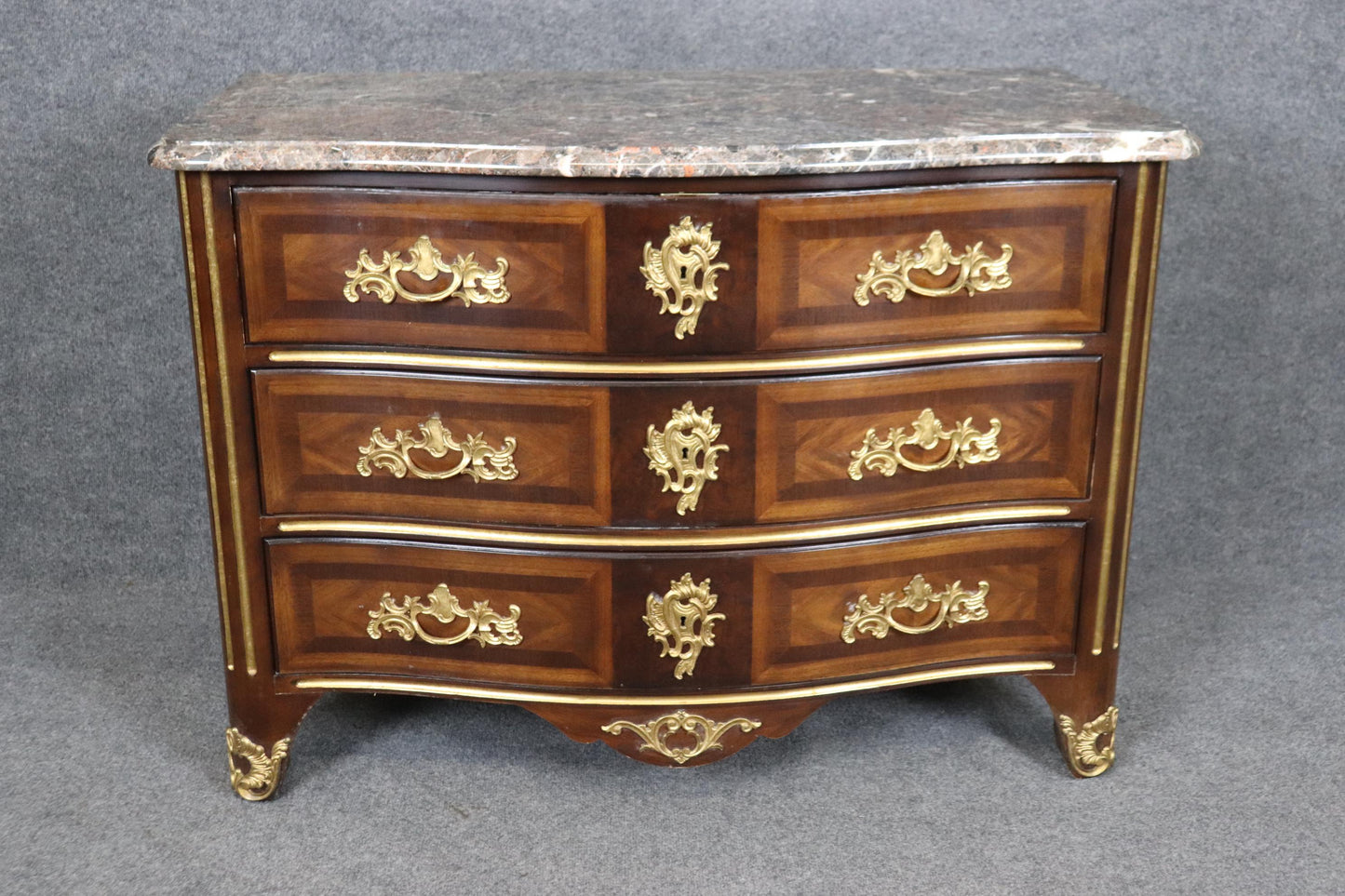 Newport Collection E.J. Victor French Regence Bronze Marble Mounted Commode