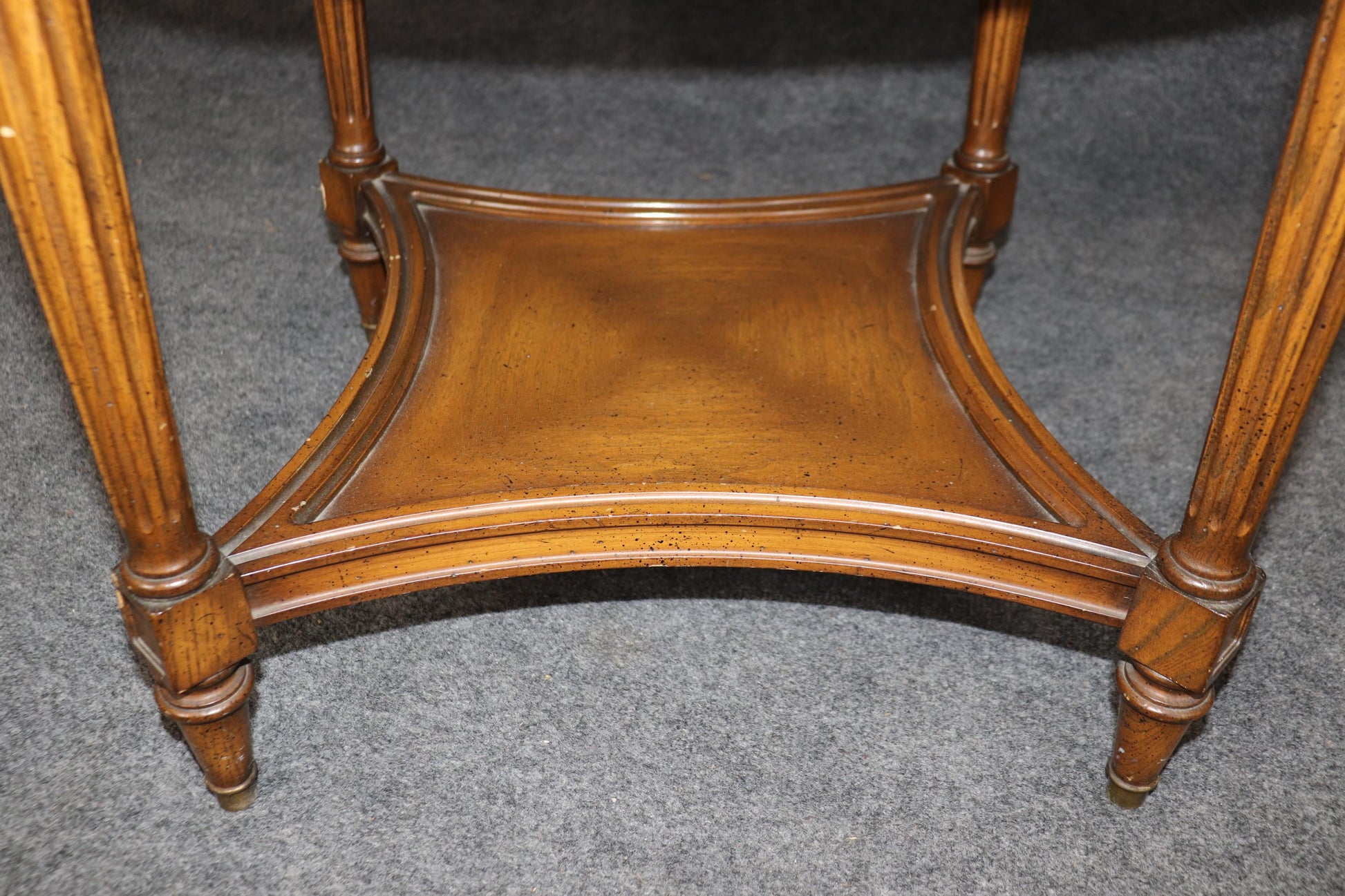 Rare Pair of Round Marble Top French Directoire Gueridons End Tables Circa 1950