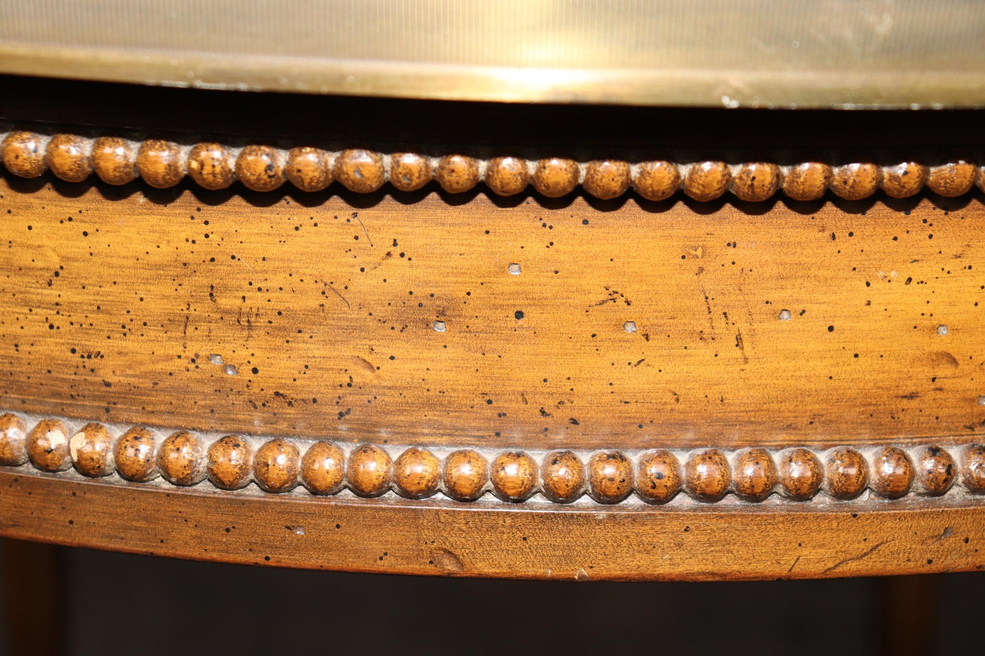 Rare Pair of Round Marble Top French Directoire Gueridons End Tables Circa 1950