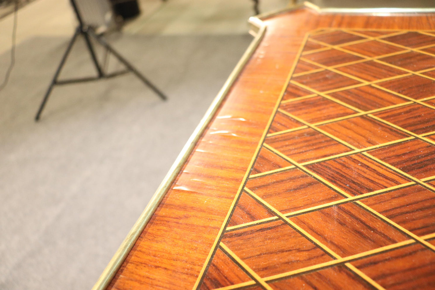 French Louis XVI Directoire Inlaid Satinwood Marquetry and Bronze End Table