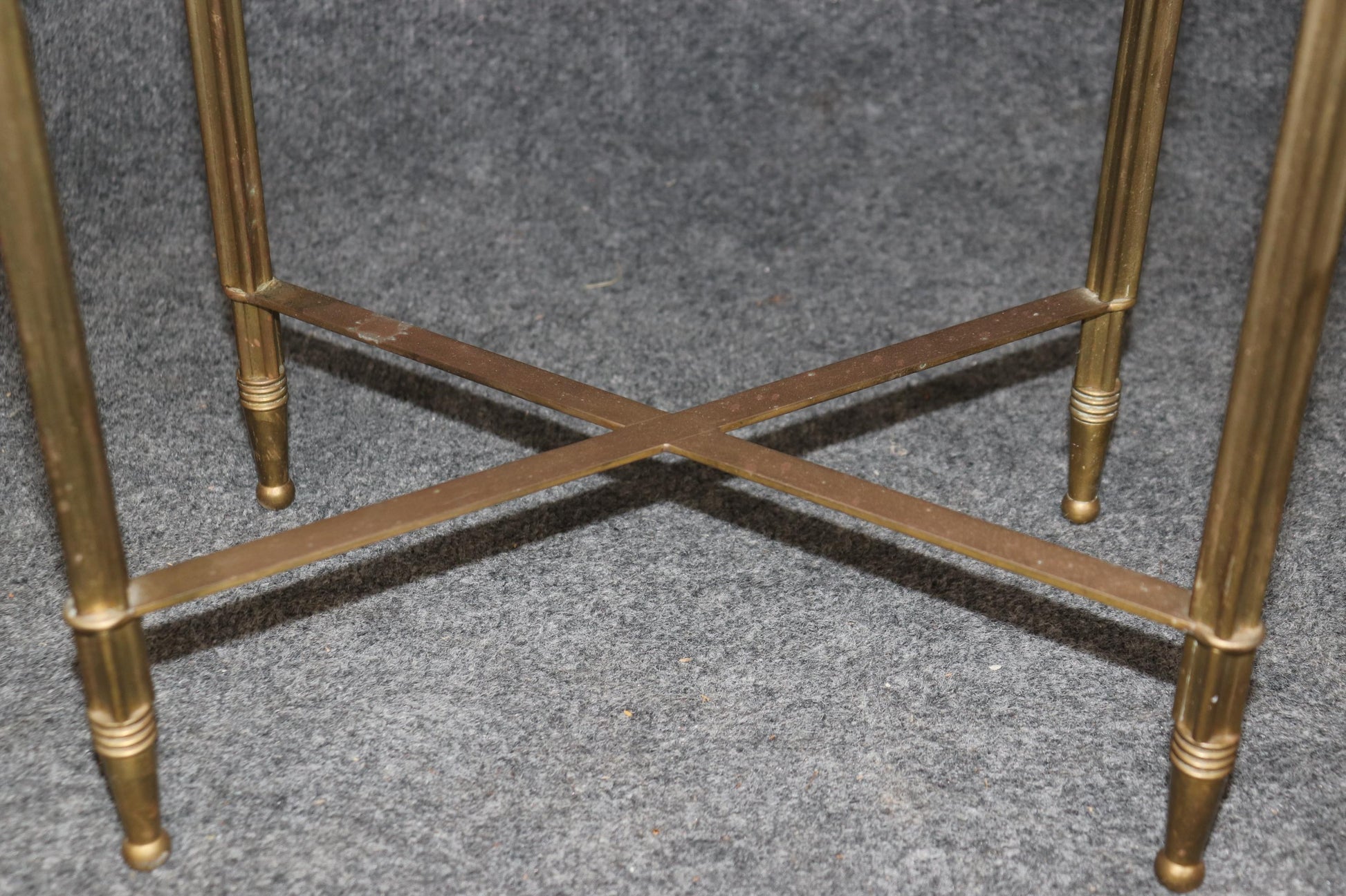 Petite Louis XVI Style Directoire Brass and Granite Top Occasional Accent Table