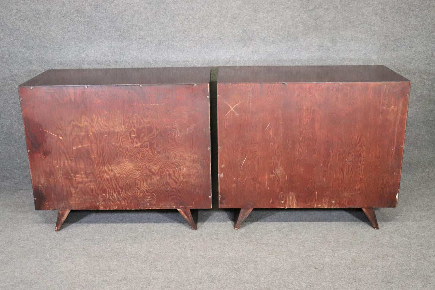 Pair Mid-Century Modern Gilded Mahogany Buffets Cabinets, circa 1950