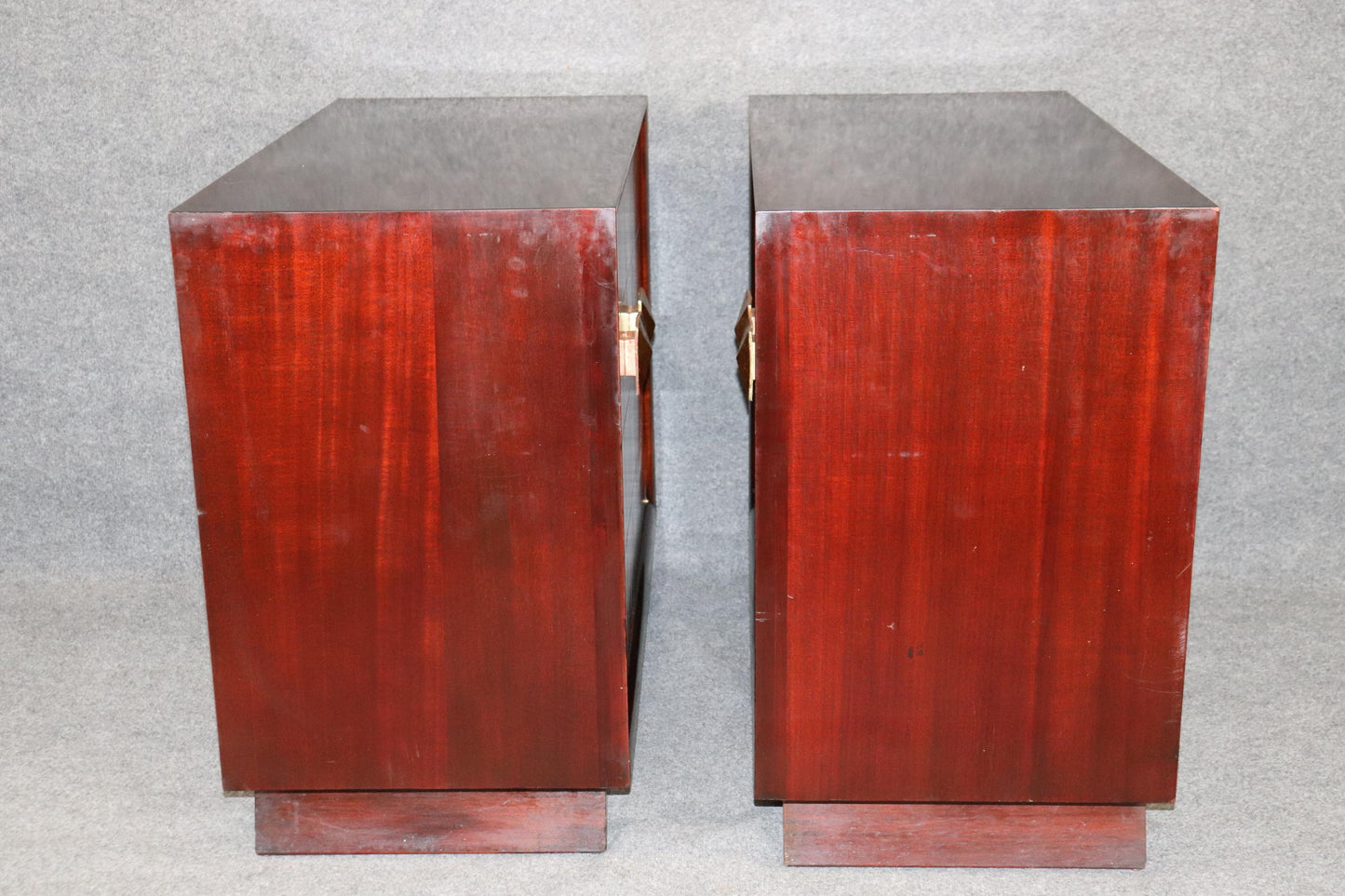 Pair Mid-Century Modern Gilded Mahogany Buffets Cabinets, circa 1950