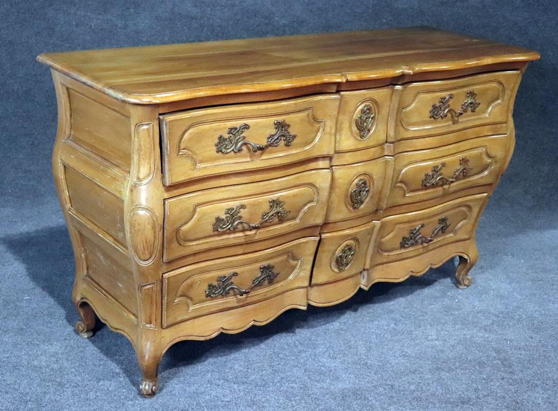 Auffray Style Carved French Louis XV Style Dresser Lined Drawers