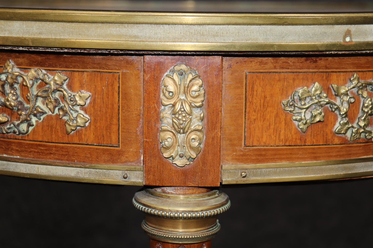 Fantastic Cherubs or Satyrs Bronze Mounted French End Table Louis XVI