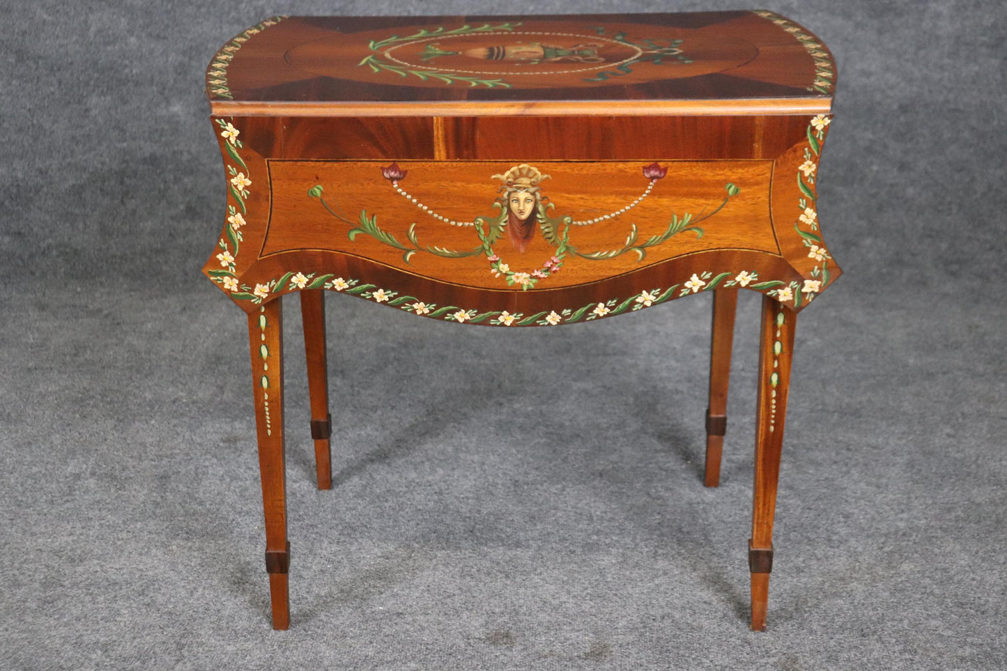 Rare Adams Paint Decorated English Pembroke Table Circa 1920