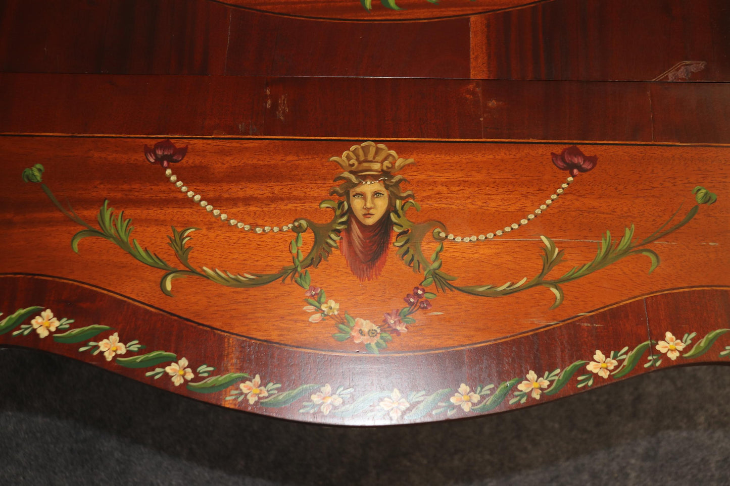 Rare Adams Paint Decorated English Pembroke Table Circa 1920