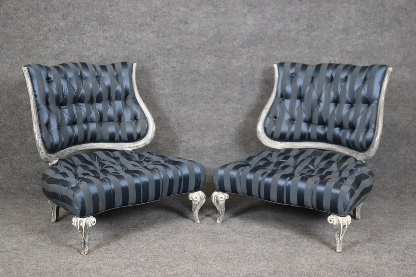 Very Low Seat Height Antique Tea Gossip Chairs in The French Louis XV Style