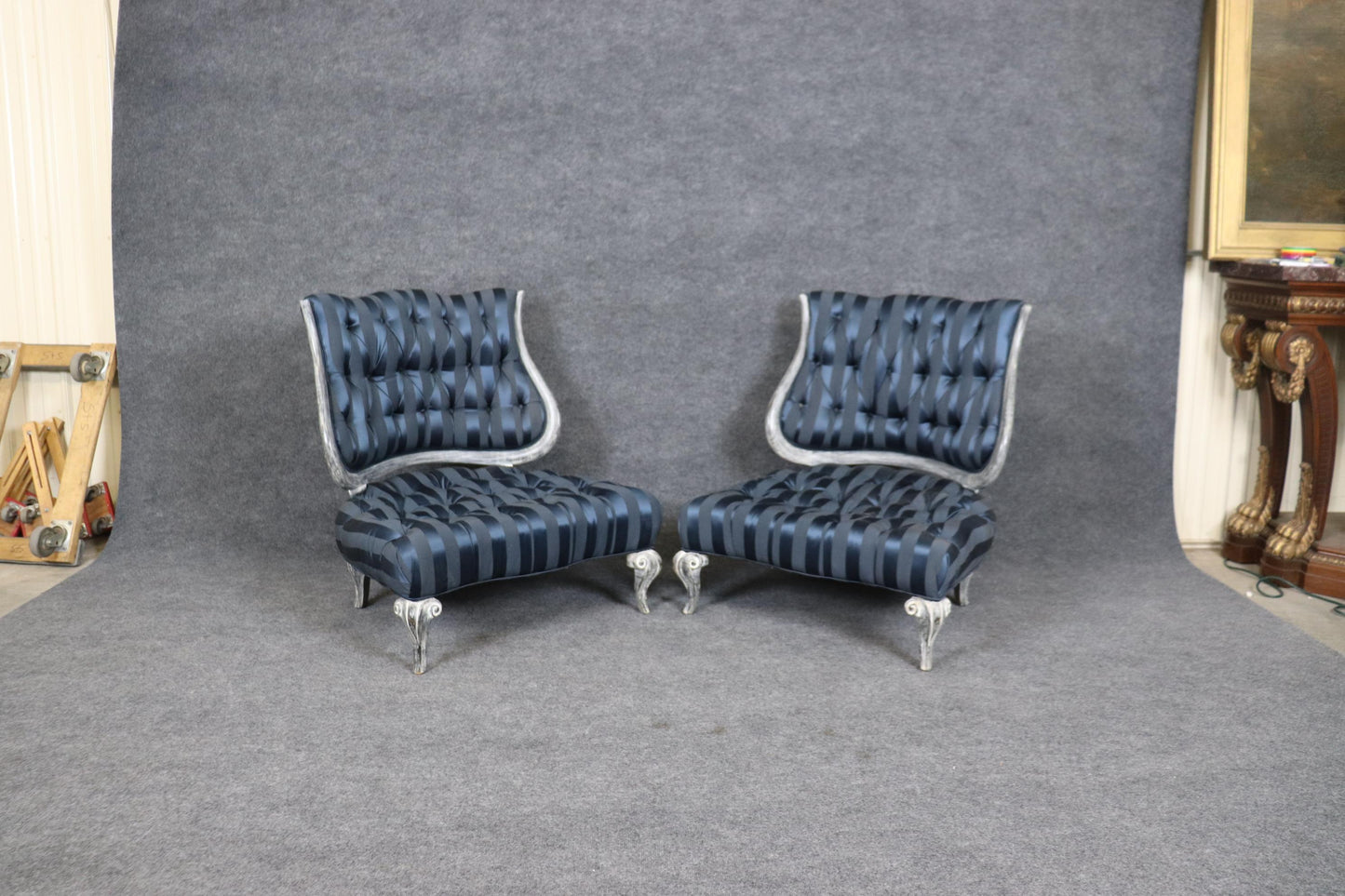 Very Low Seat Height Antique Tea Gossip Chairs in The French Louis XV Style