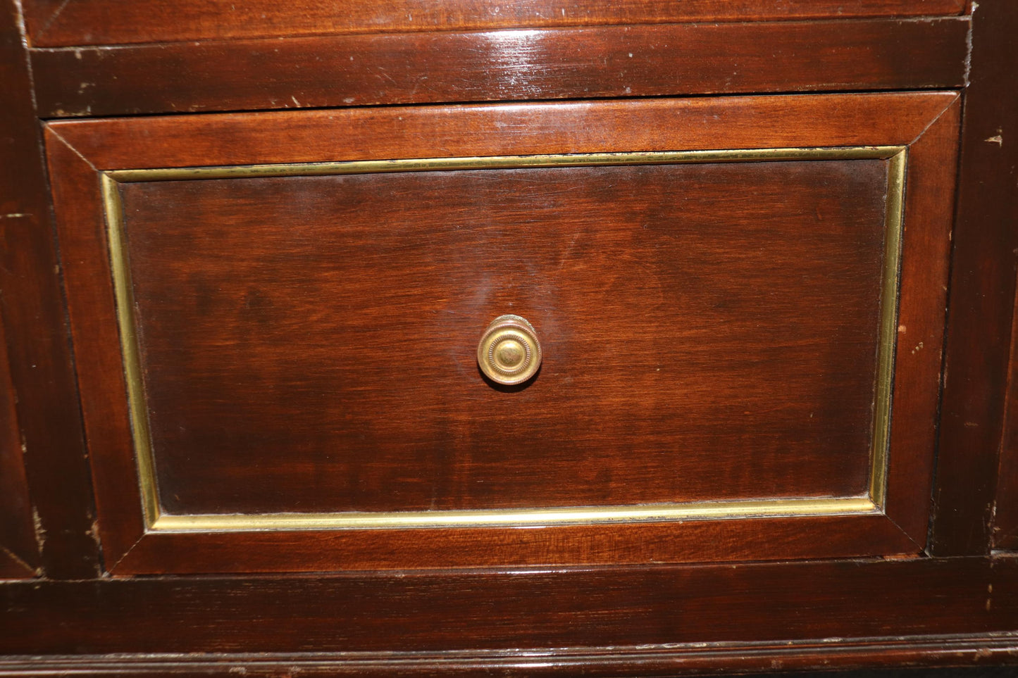 Maison Jansen Style Mahogany with Brass and Bronze Ormolu Triple Dresser