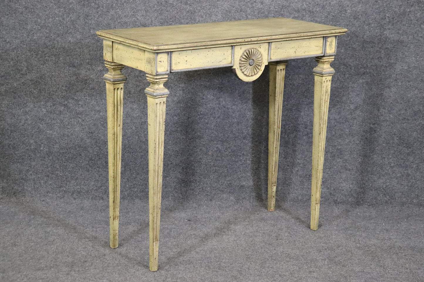 Sophisticated Shallow Depth French Directoire Paint Decorated Console Table