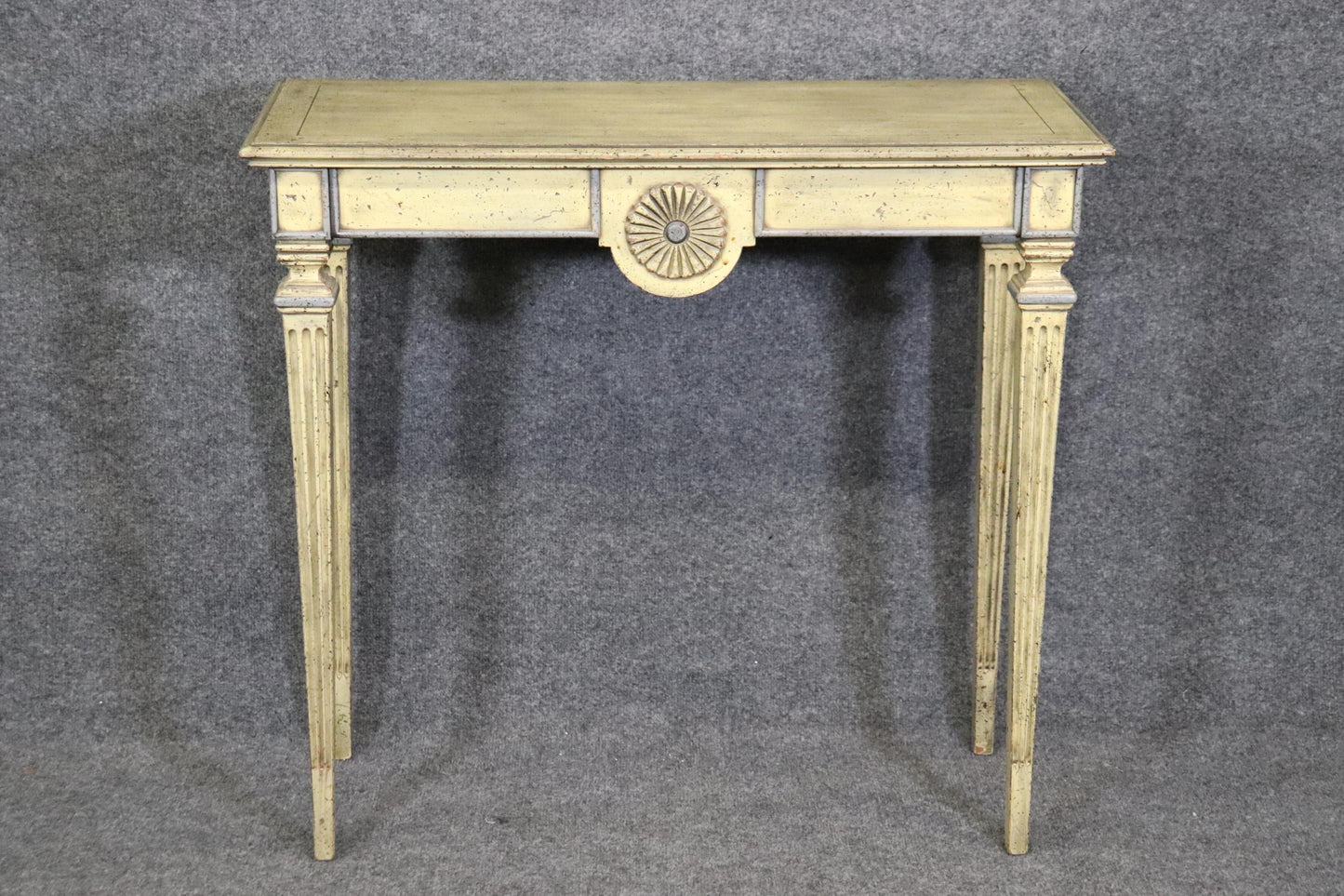 Sophisticated Shallow Depth French Directoire Paint Decorated Console Table