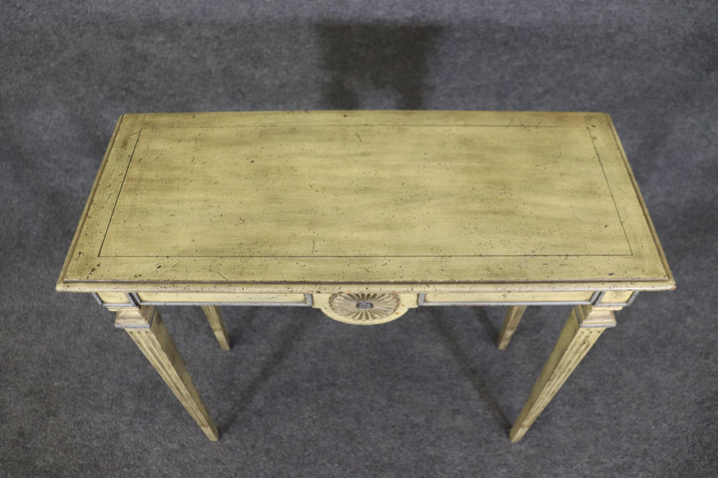 Sophisticated Shallow Depth French Directoire Paint Decorated Console Table