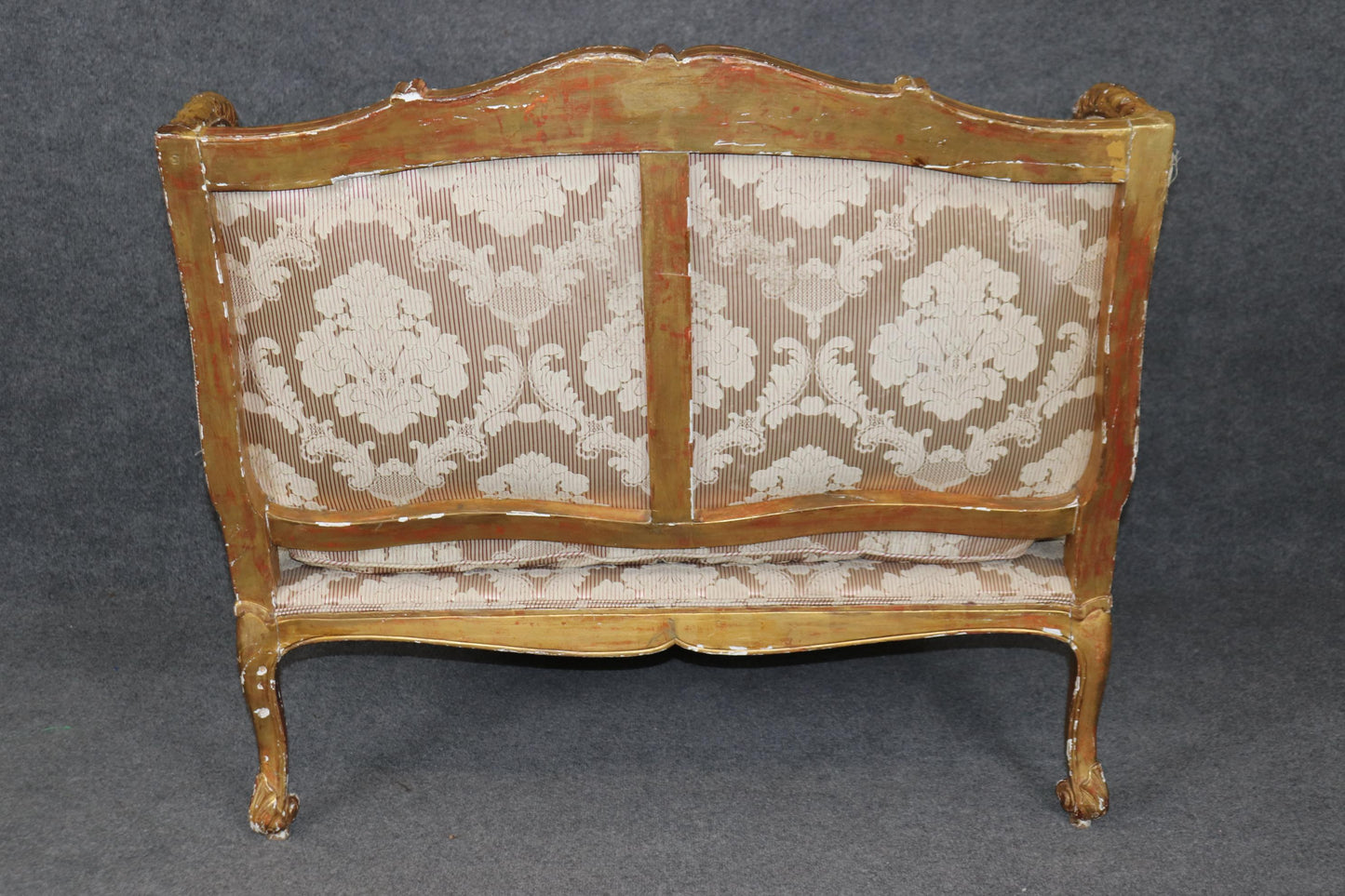 Superb 19th century French Gilded Louis XV Style Marquis Bergere Chair