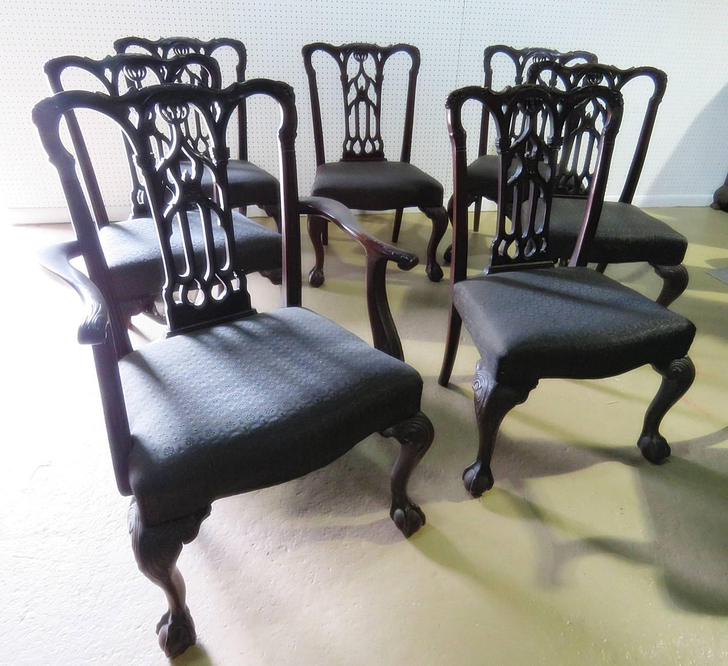 Set of Eight Chippendale Style Dining Chairs