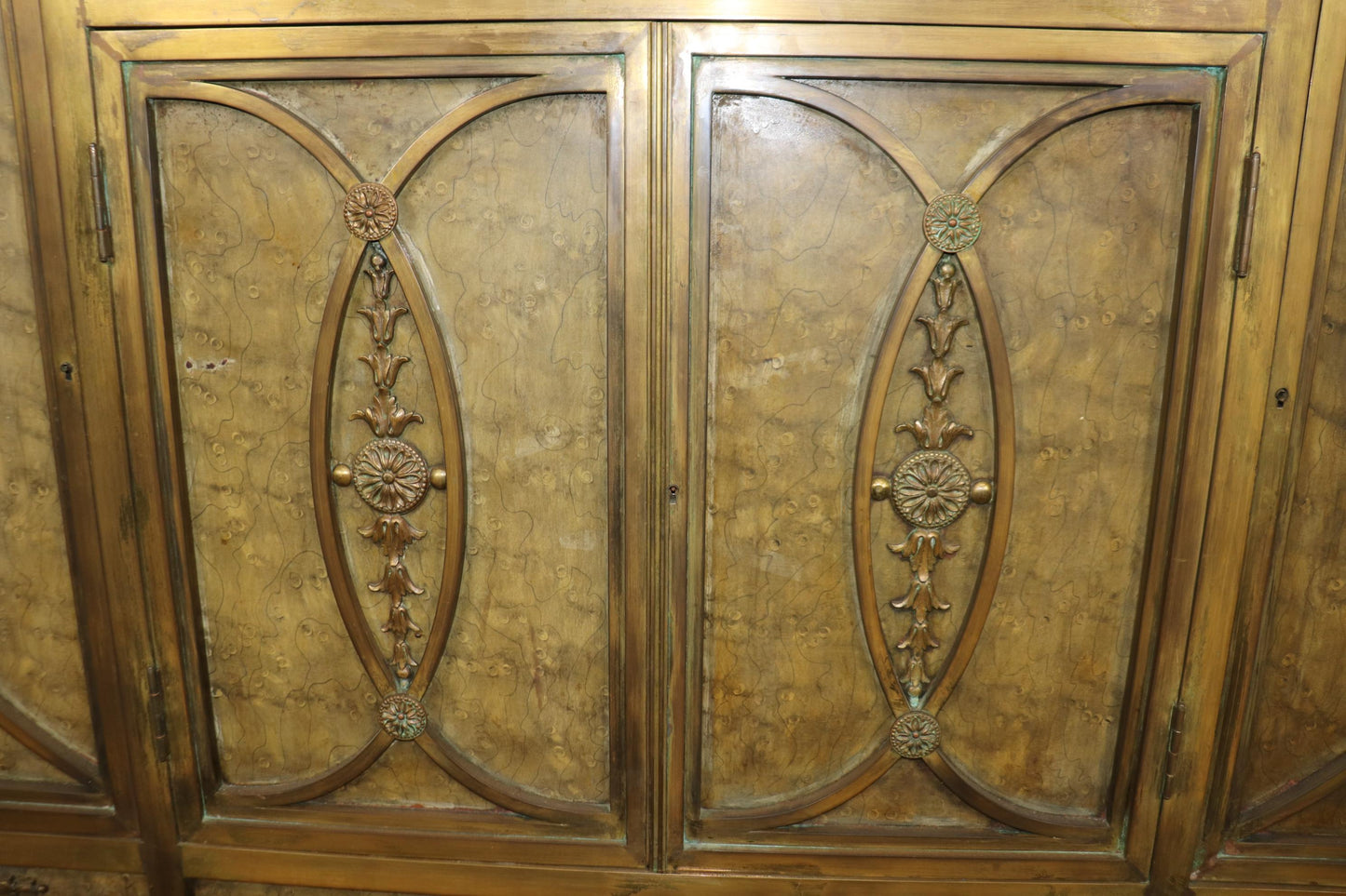 Extraordinary Solid Bronze French Marble Top Directoire Sideboard with Mirror