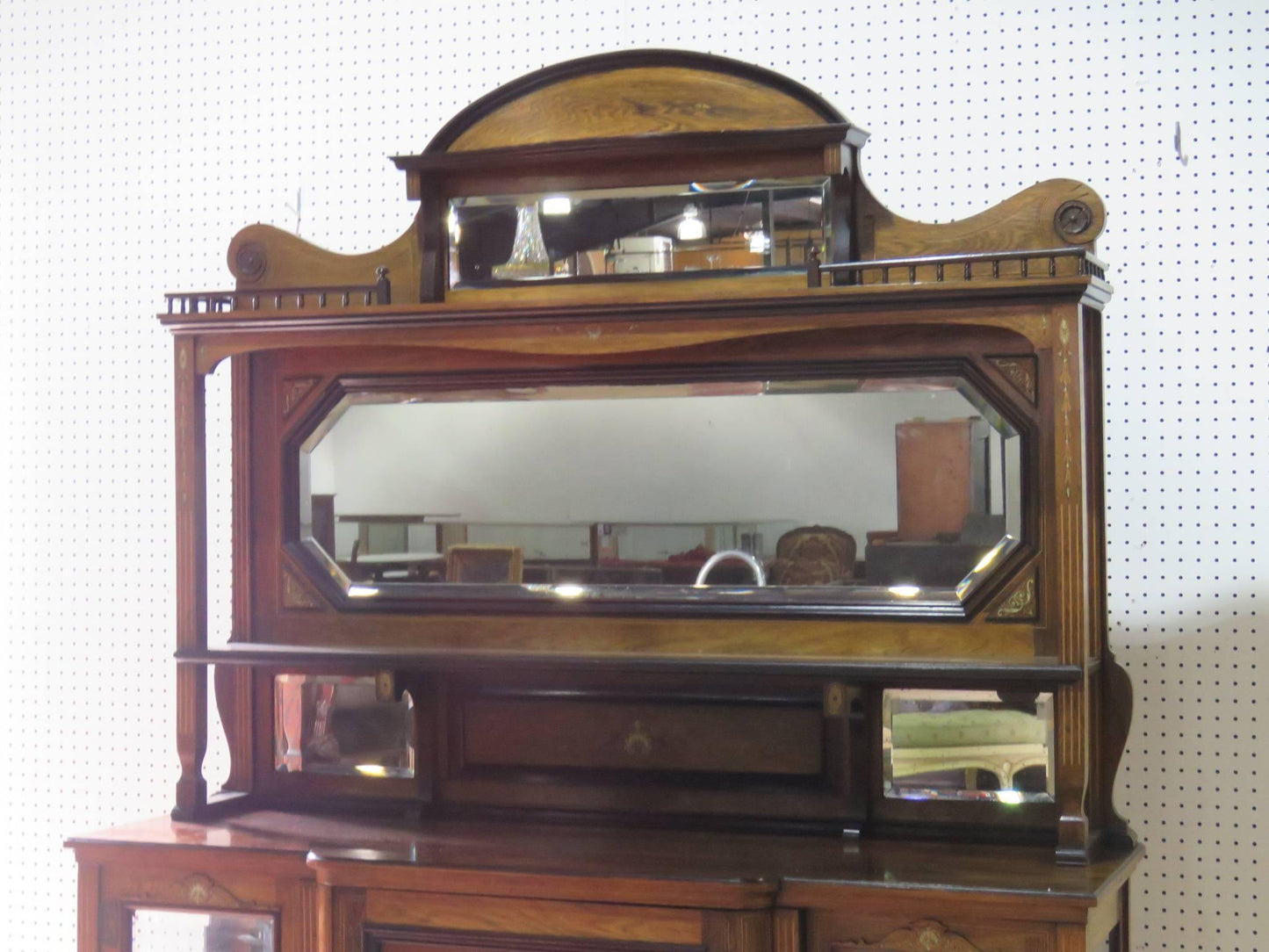 Edwardian Style Inlaid Sideboard with Superstructure