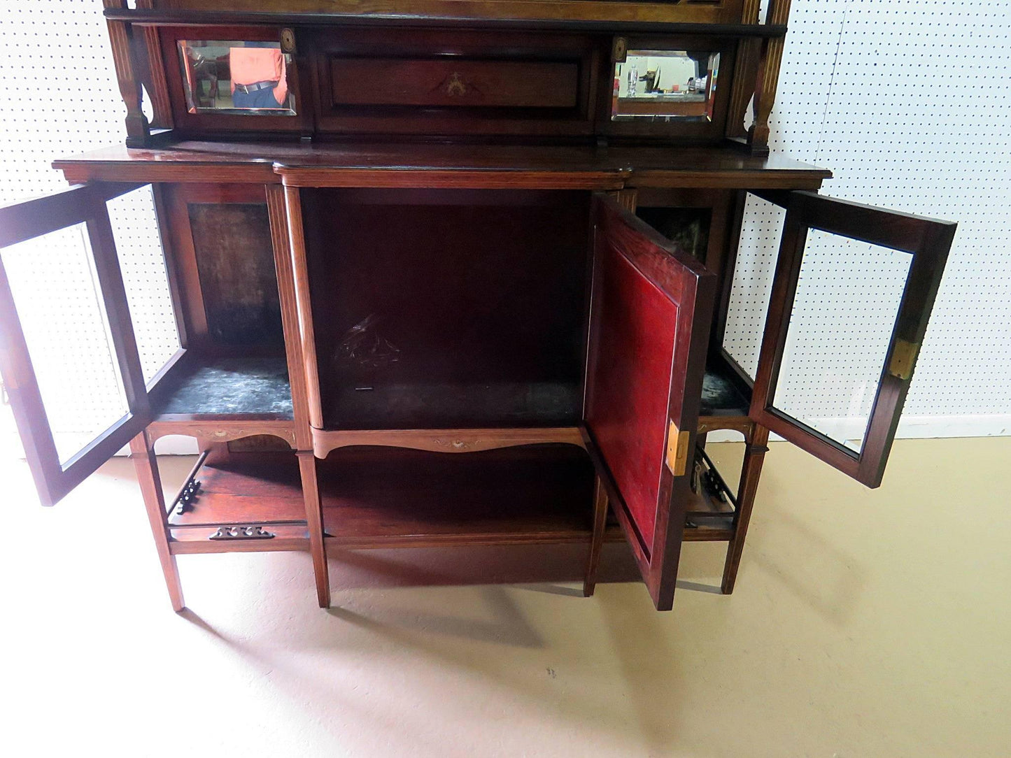 Edwardian Style Inlaid Sideboard with Superstructure