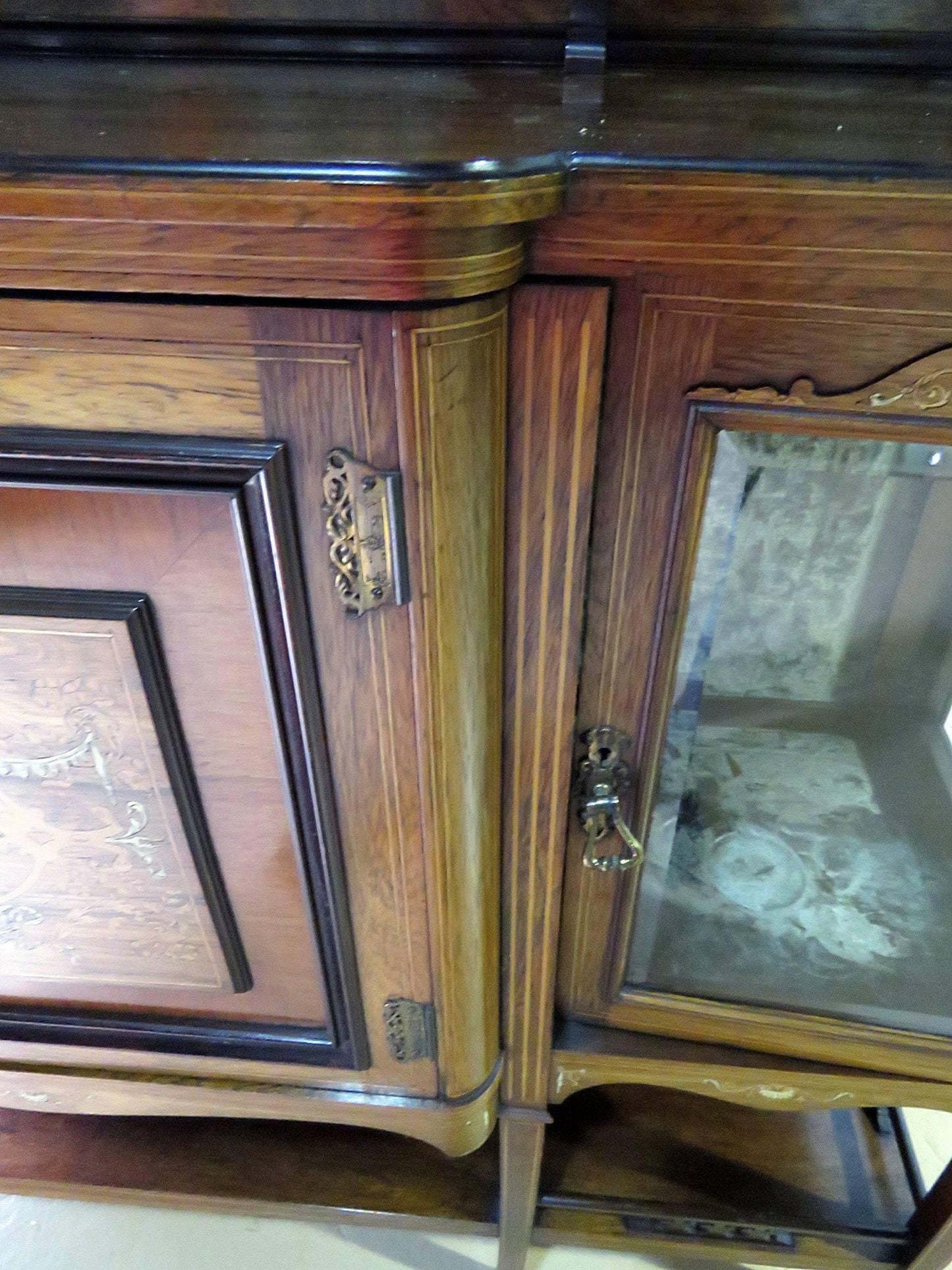 Edwardian Style Inlaid Sideboard with Superstructure