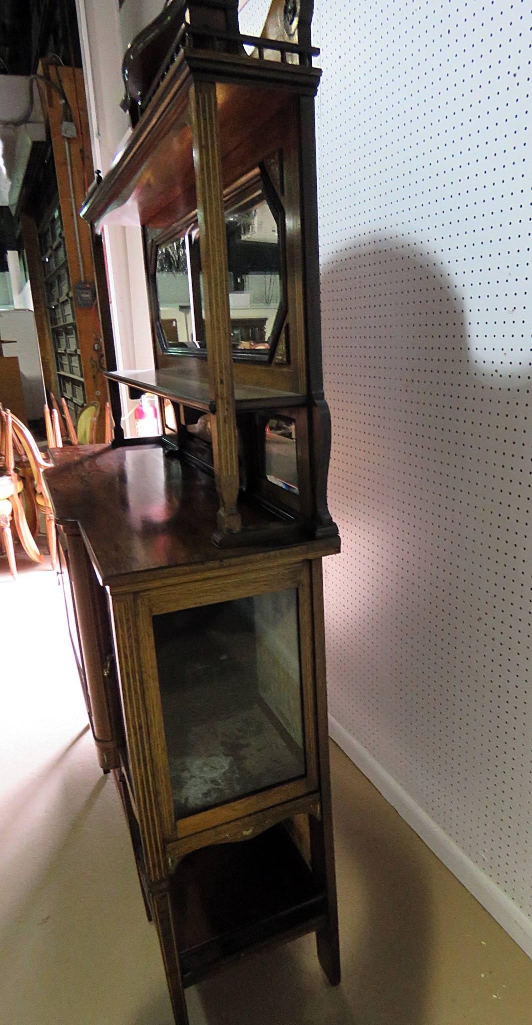 Edwardian Style Inlaid Sideboard with Superstructure