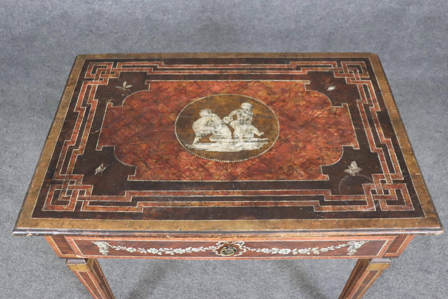 18th century Italian Paint Decorated Writing Desk with Drawer Circa 1760s