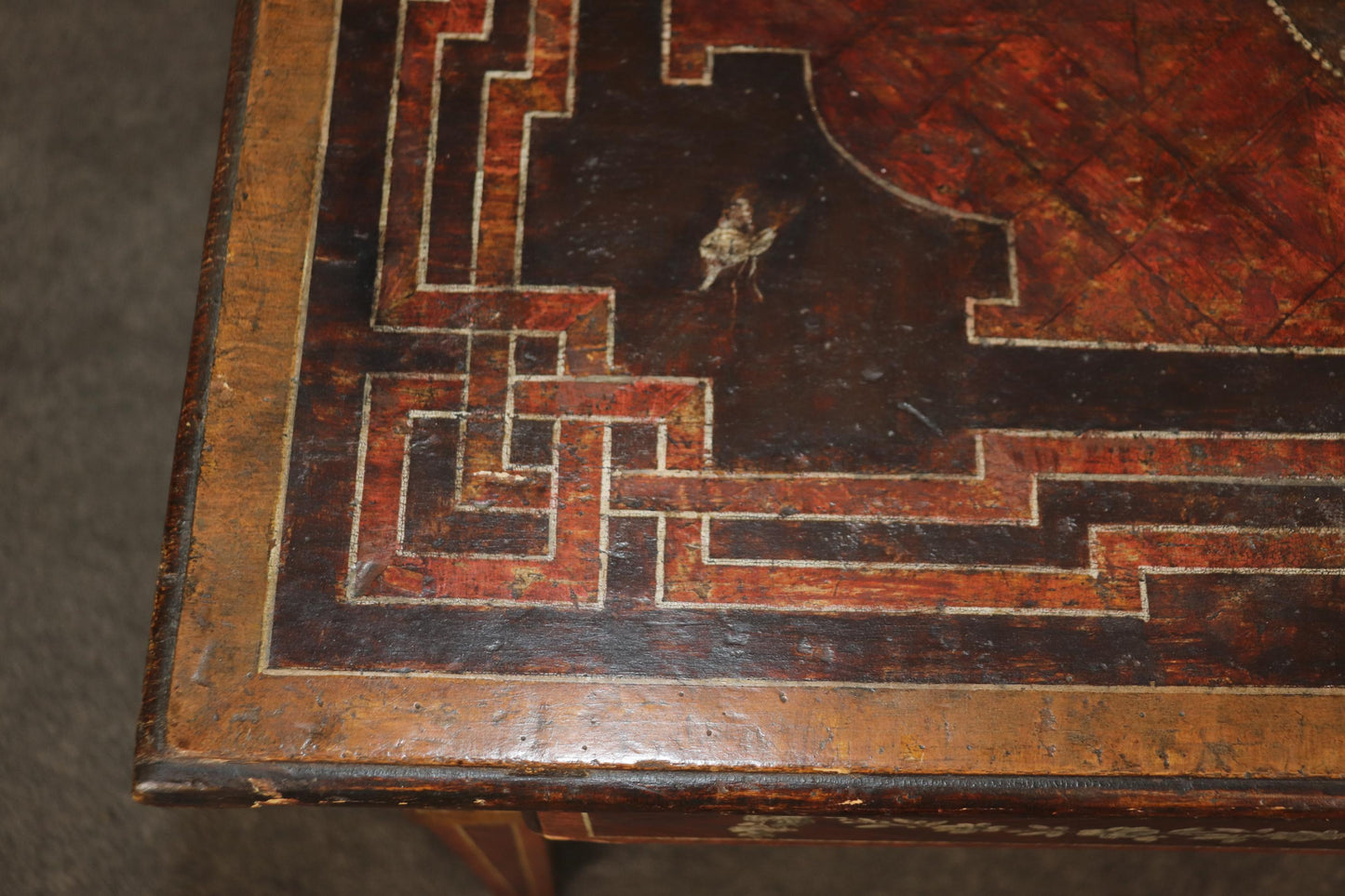 18th century Italian Paint Decorated Writing Desk with Drawer Circa 1760s