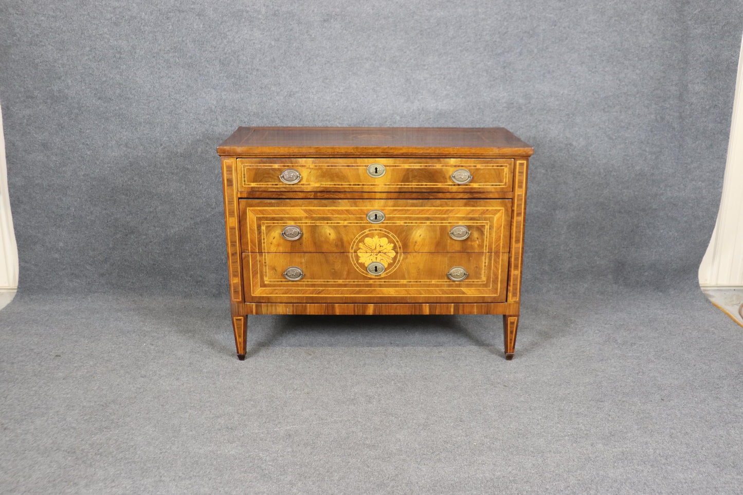 Fantastic 1850s era Italian Made Formal Walnut Directoire Style Commode