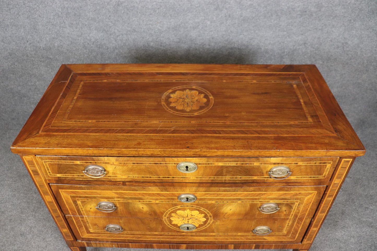 Fantastic 1850s era Italian Made Formal Walnut Directoire Style Commode