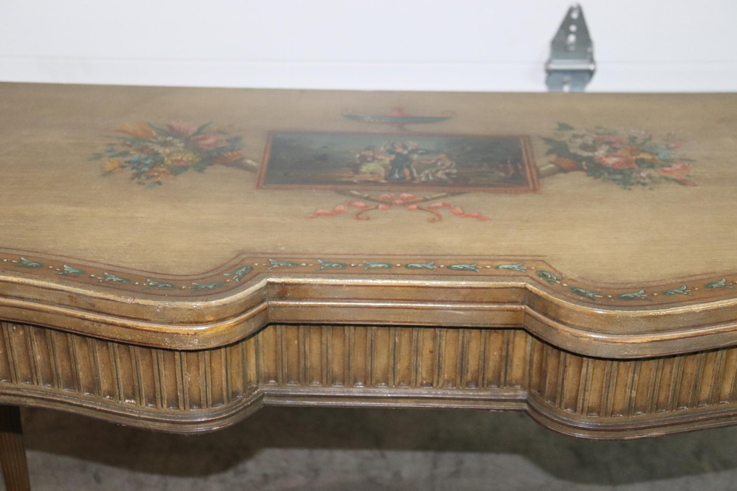 Adams Paint Decorated English Foliding Card Console Table, Circa 1890