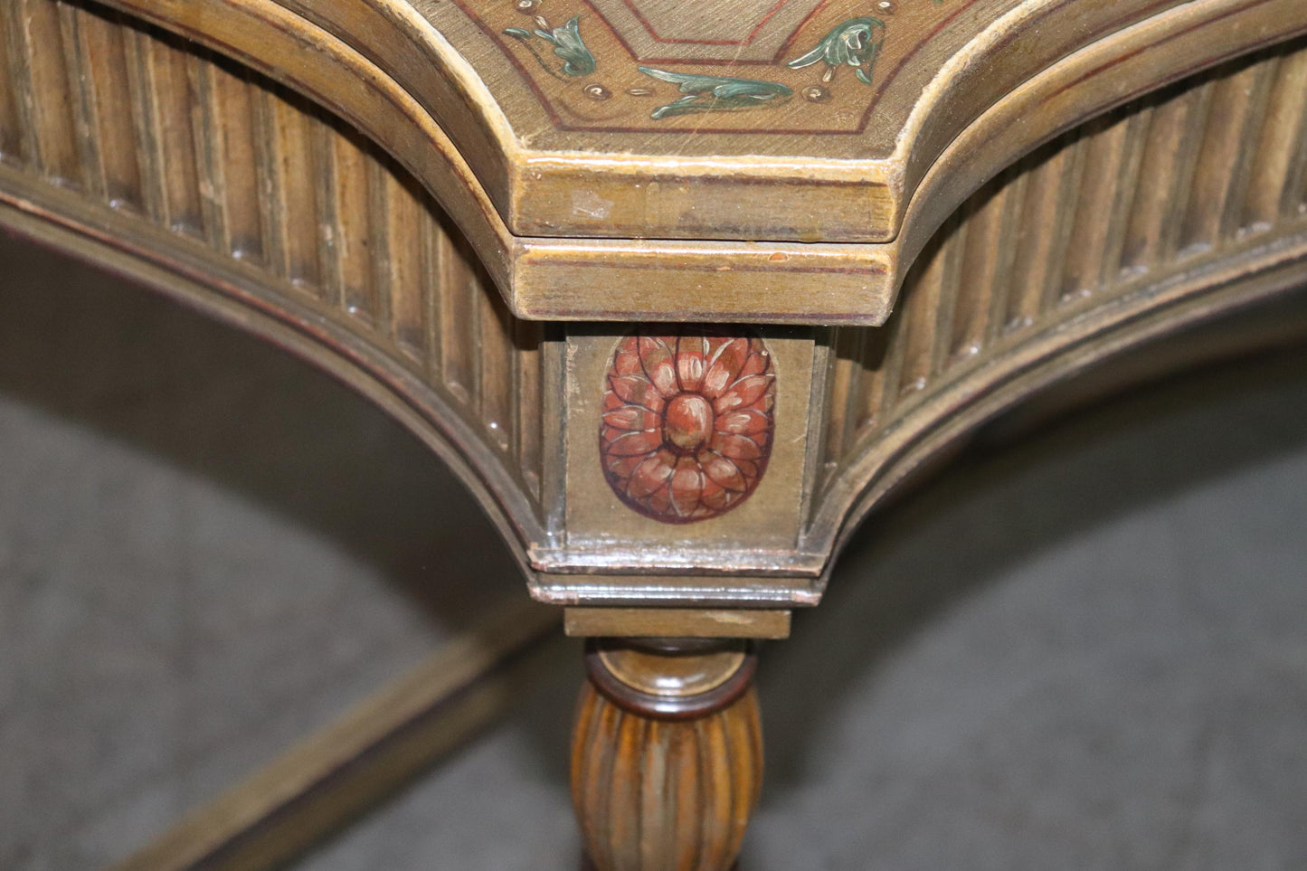 Adams Paint Decorated English Foliding Card Console Table, Circa 1890