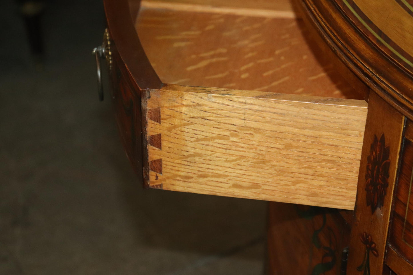 Adams Paint Decorated Walnut 1920s English Buffet Sideboard