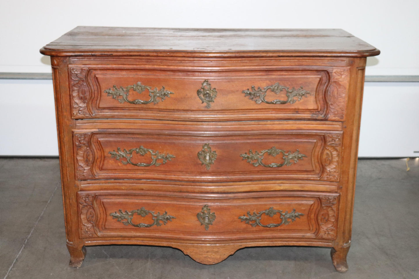 Late 18th Century French Country Walnut Commode with Bronze Hardware