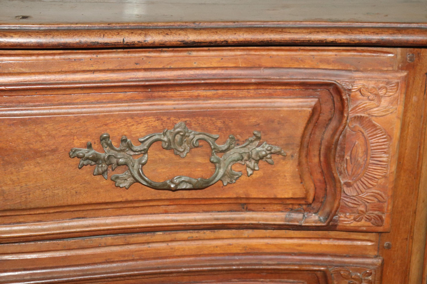 Late 18th Century French Country Walnut Commode with Bronze Hardware