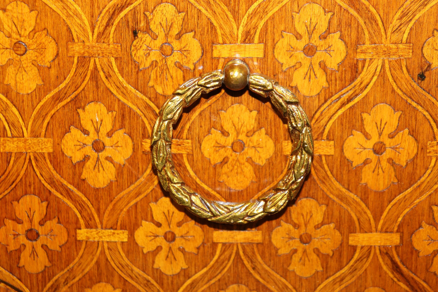 Fantastic Inlaid French Louis XV Double-Thick Marble Top Commode