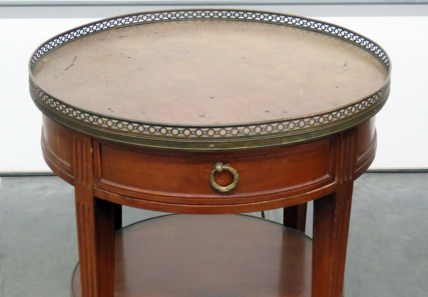 Regency Style Leather Top Bouillotte Table