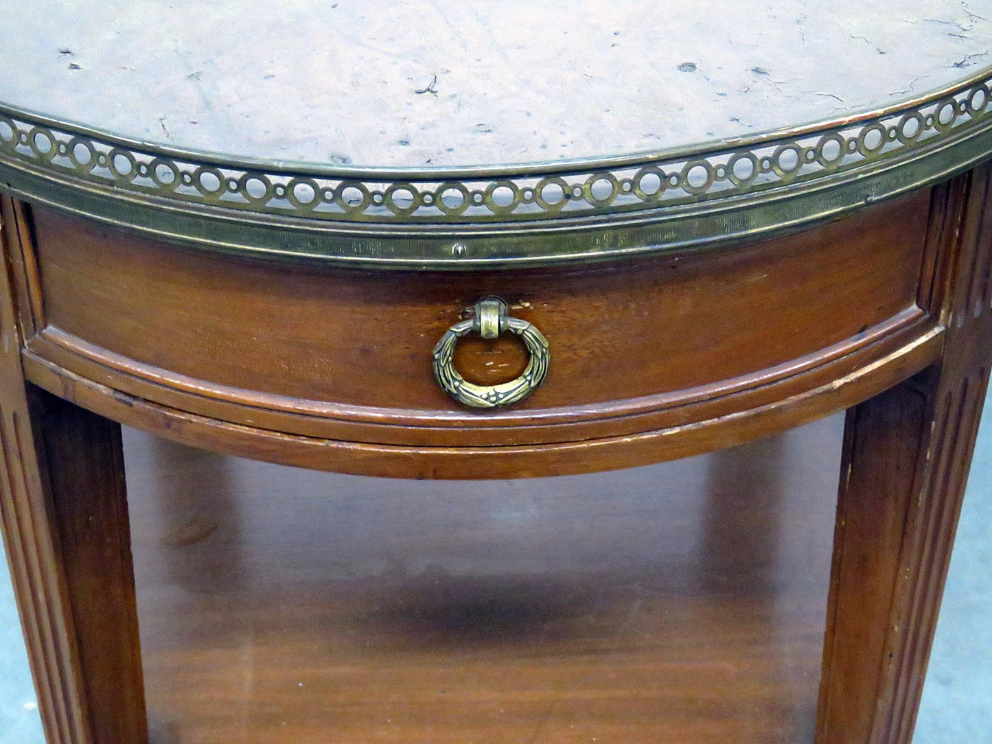 Regency Style Leather Top Bouillotte Table