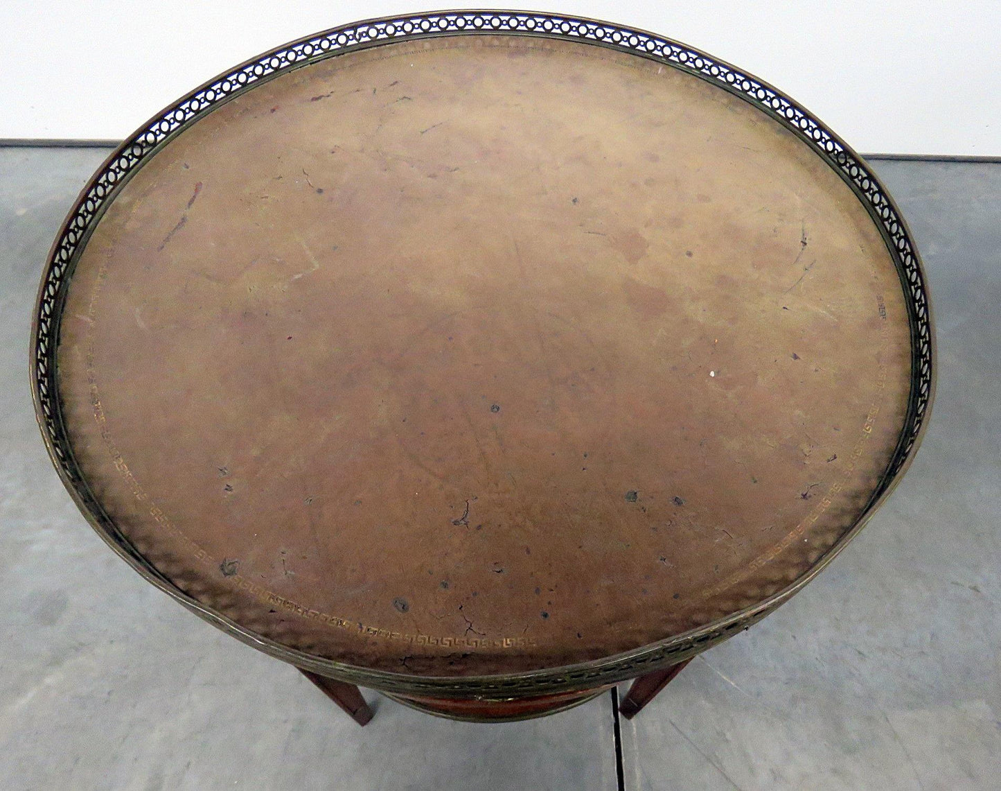 Regency Style Leather Top Bouillotte Table