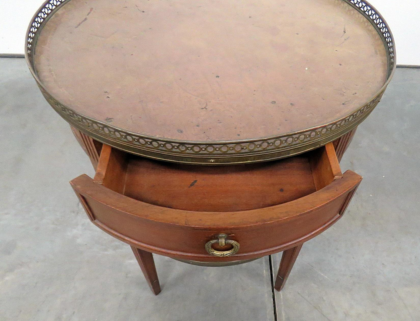 Regency Style Leather Top Bouillotte Table