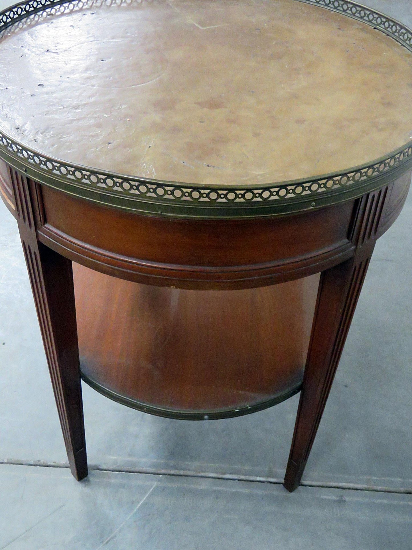 Regency Style Leather Top Bouillotte Table