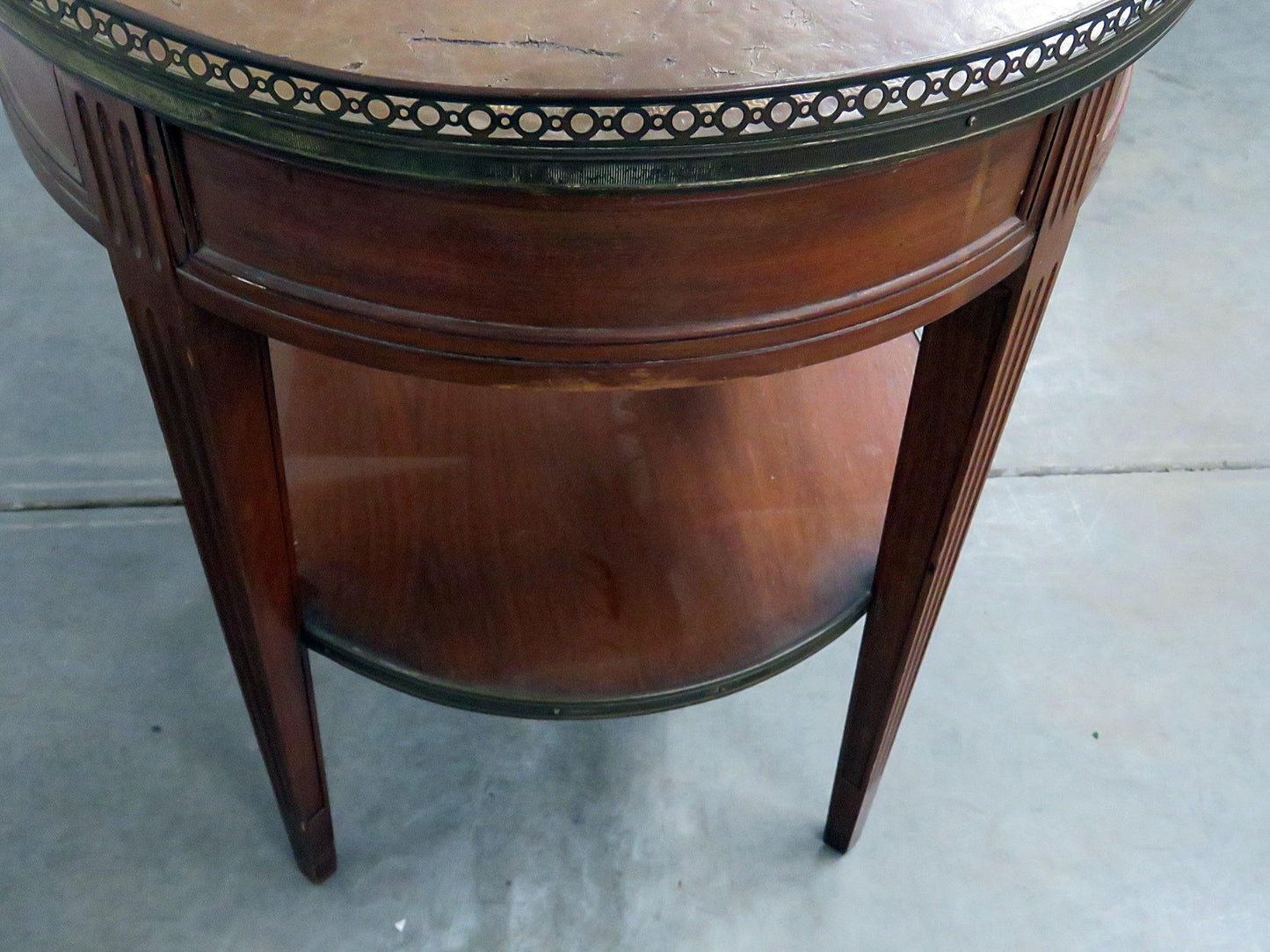 Regency Style Leather Top Bouillotte Table